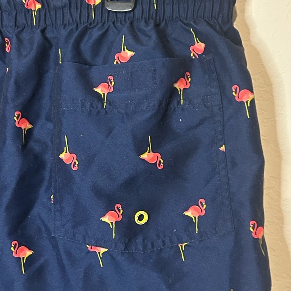 Old Navy Men’s Swim Trunks – Navy with Pink Flamingos, Size Large - Picture 4 of 6